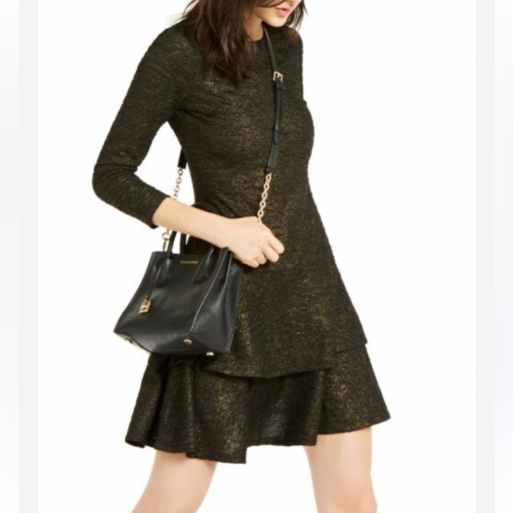 Michael Kors Shimmer Double Tier Flounce Dress size XXS